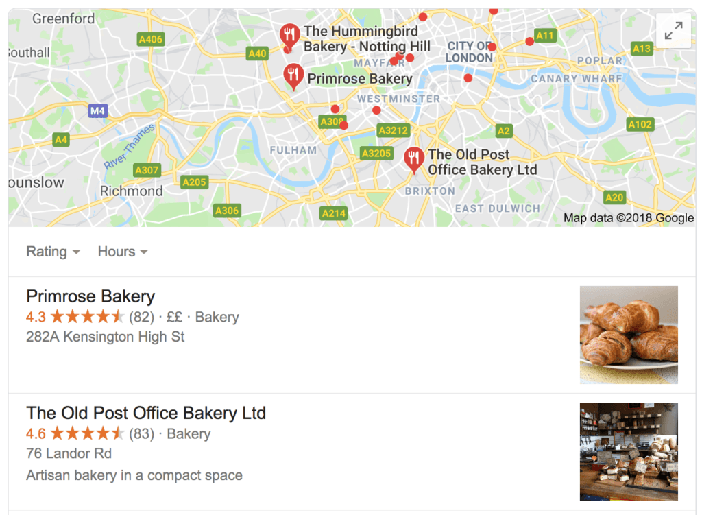 Screenshot showing a Google My Business listing